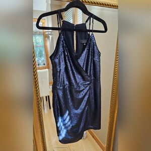 Adelyn Rae Navy Blue Sequin Dress Size S
